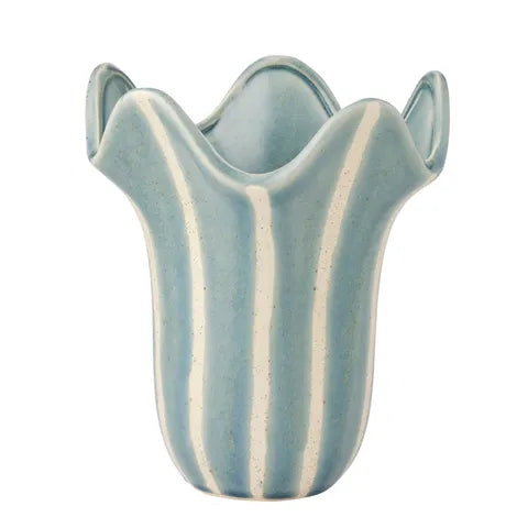 Sabina Ceramic Vase | Steel/Ivory