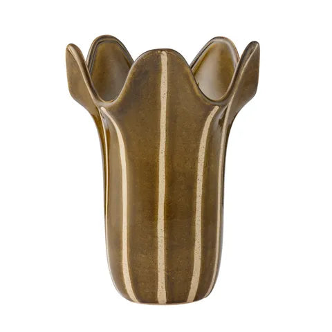Sabina Ceramic Vase | Olive/Ivory