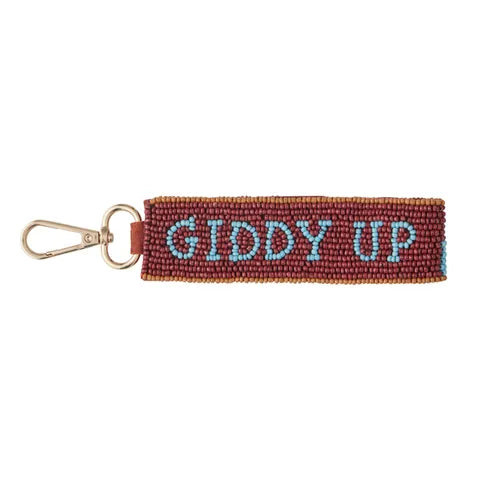 Giddy Up Beaded Key Ring