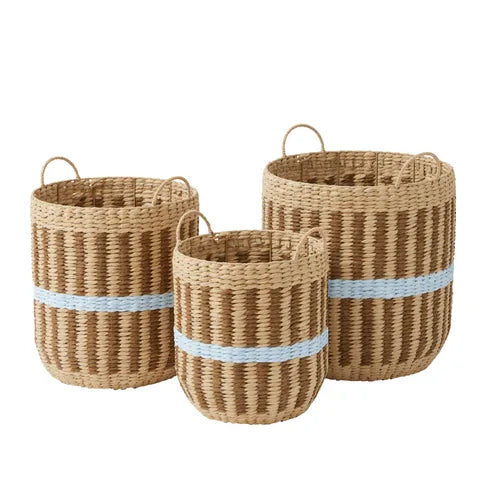 May Paper Basket | Brown/Sky