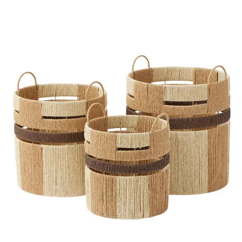 Rhyll Paper Baskets | Natural/Black