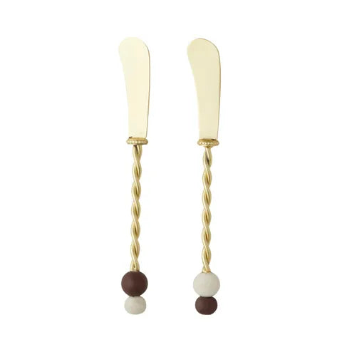 Bedi S/2 Stainless Steel & Resin Spreaders | Cocoa
