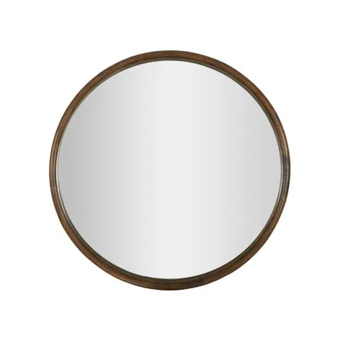 Hanrik Oak Round Mirror | Walnut