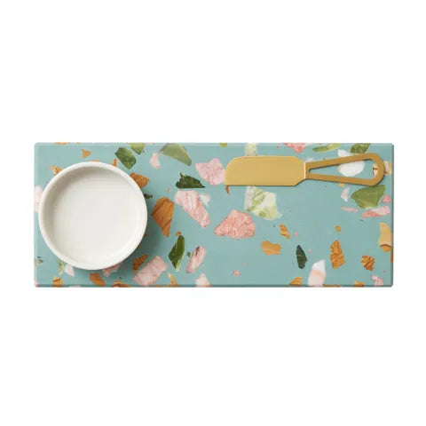 Jewel 3 Piece Terrazzo & Ceramic Serving Set