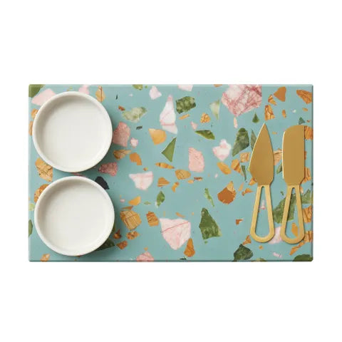 Jewel 5 Piece Terrazzo & Ceramic Serving Set