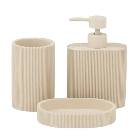 Sidney S/3 Resin Bath Accessories | Taupe