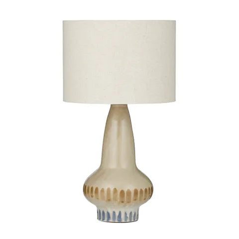 Lindi Ceramic Lamp | Nat/Blue
