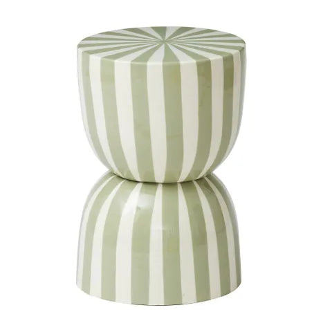 Tamar Metal Side Table | Ivory/Sage