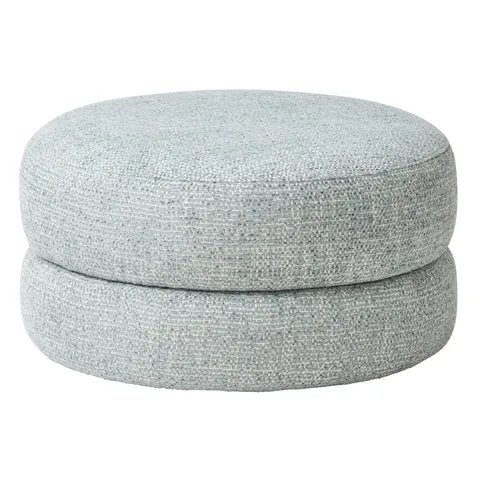 Bianca Large Ottoman | Denim/White