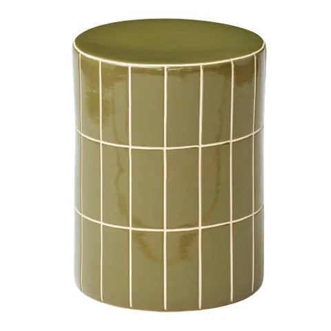 Boyd Ceramic Tile Stool | Olive