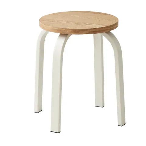 Fisher Metal/Wood Stool | Ivory