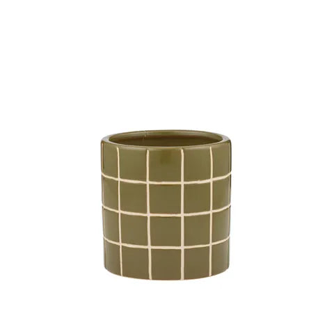 Boyd Ceramic Tile Pot | Olive