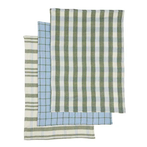 Kit S/3 Recycled Cotton Tea Towel | Olive