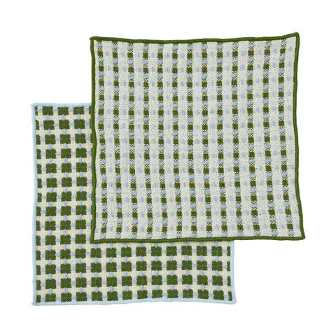 Kit Set of 2 Recycled Cotton Dishcloths | Olive
