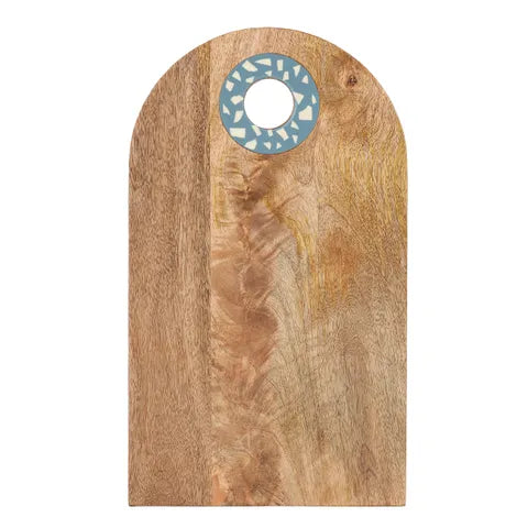 Mila Wood Serve Board | Blue/Ivory