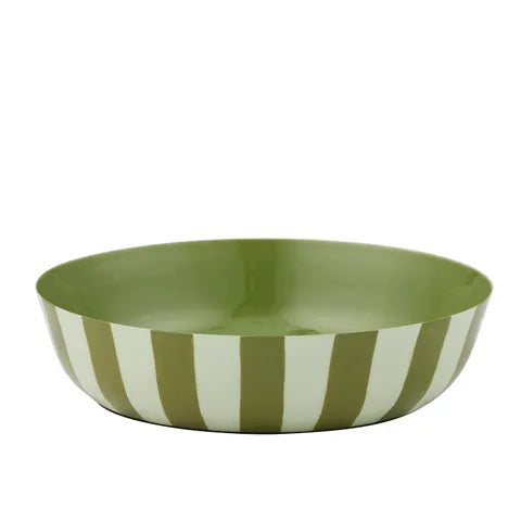 Linear Metal Bowl | Olive/Seafoam