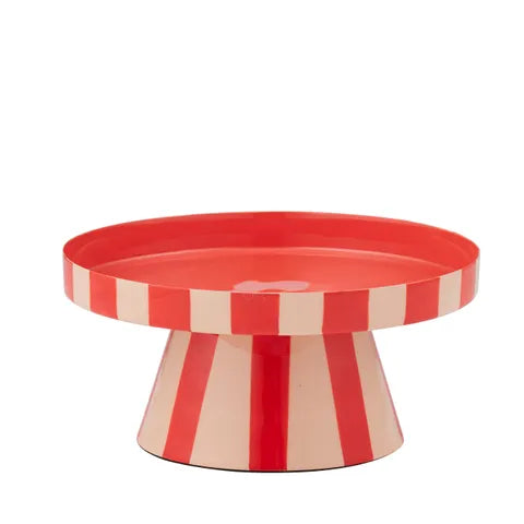 Linear Metal Cake Stand | Nude/Tomato