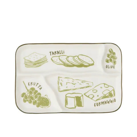 Deli Ceramic Divided Platter | Green