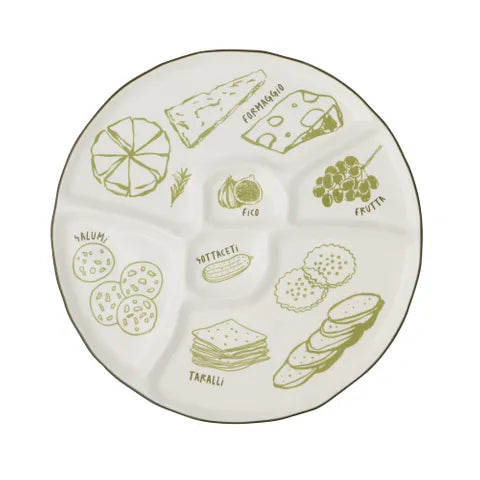 Deli Ceramic Divided Platter | Green