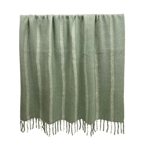Hanna Wool Blend Throw | Sky
