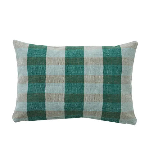 Klein Cotton Cushion | Blue/Caramel