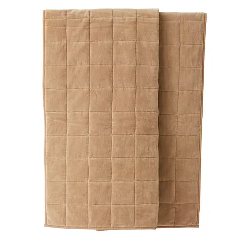 Vera Quilt Velvet Throw | Taupe