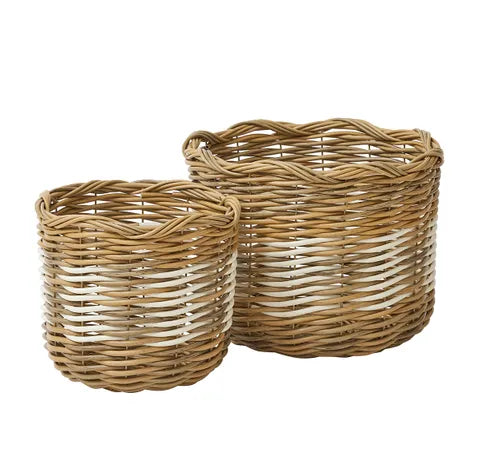 Jacka PE Rattan Twist Basket