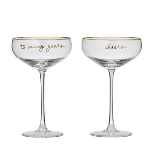 Cheers S/2 Glass Coupe | Gold