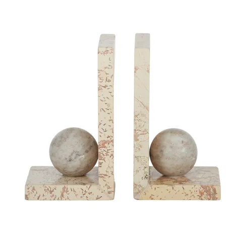 Sita S/2 Marble Bookends | Natural