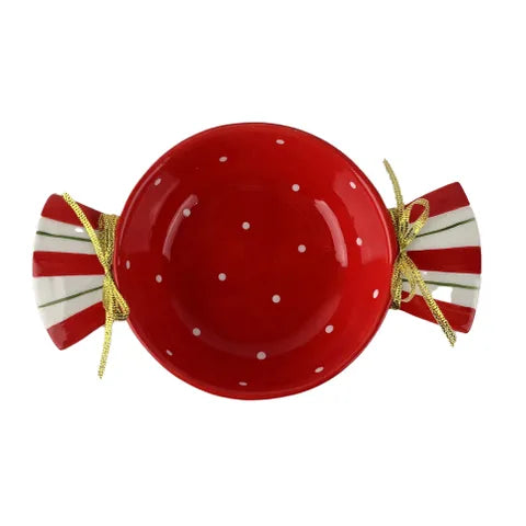 Lolly Bowl Ceramic | Red/White
