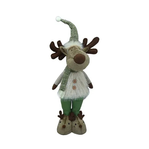 Standing Deer w/Scarf Fabric | Brown/Green