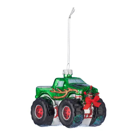 Monster Truck Ornament Glass | Green