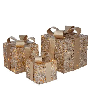 LED Snowflake Gift Box | Fabric