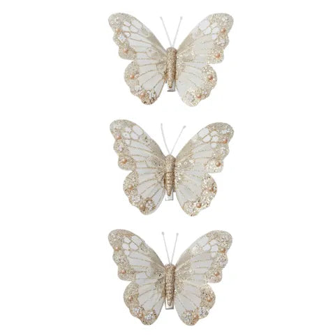 S/3 Butterfly Clip | Champagne