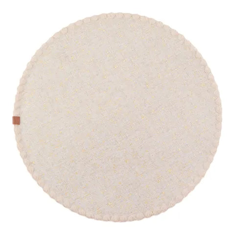 Luster Round Placemat Fabric | Gold/Natural