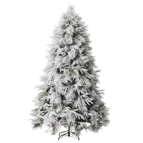 Snow Flocked Alpine Pinecone Christmas Tree