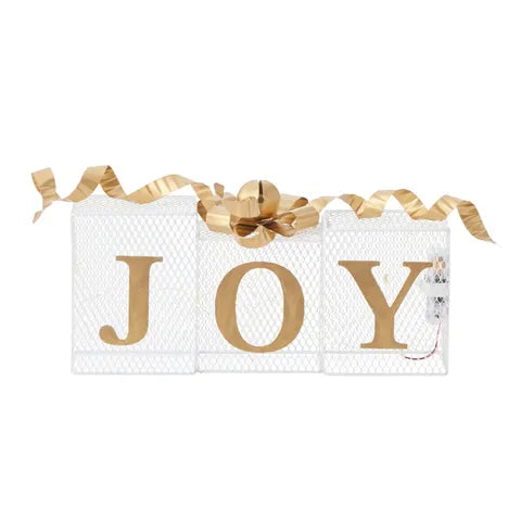 Joy Gift Box LED Metal | White/Gold