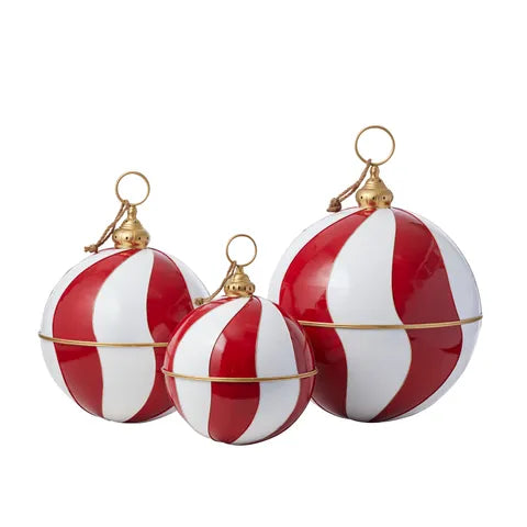 Swirl Bells Metal Stackable | Red/White
