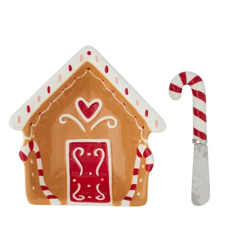 Gingerbread House Dip Bowl with Spreader | Set of 2