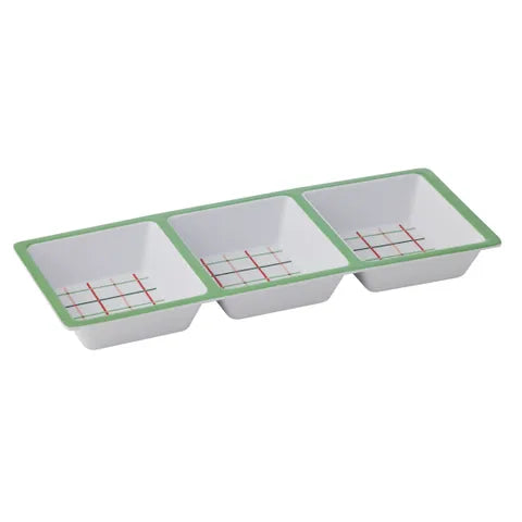 Plaid Melamine Section Platter | Multi