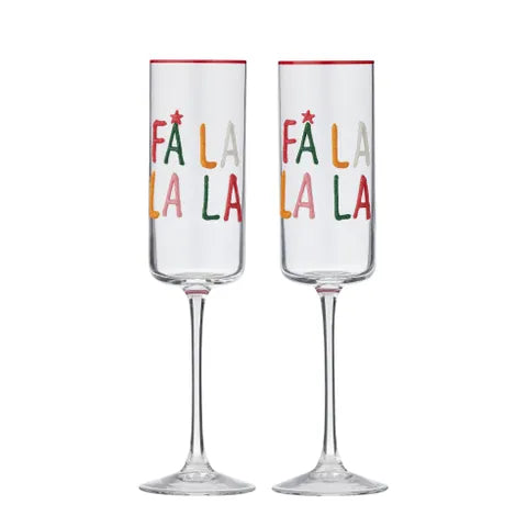 Fa La La La S/2 Glass Flute | Multi