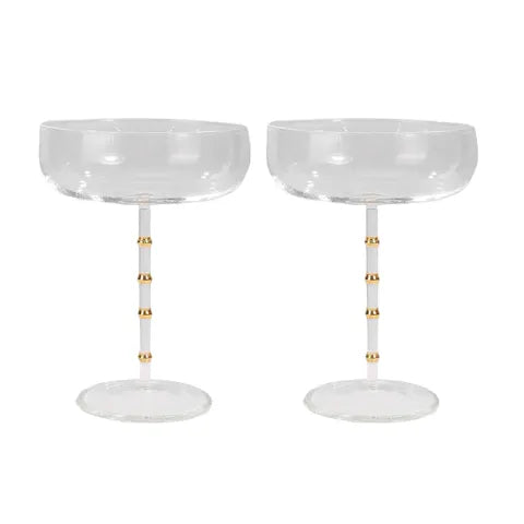 Hudson S/2 Coupe Glass | Clear/Gold