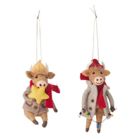 Winter Moo Felt Hanging Ornament