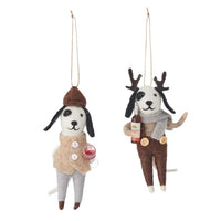 Wine Dog Ornament Felt