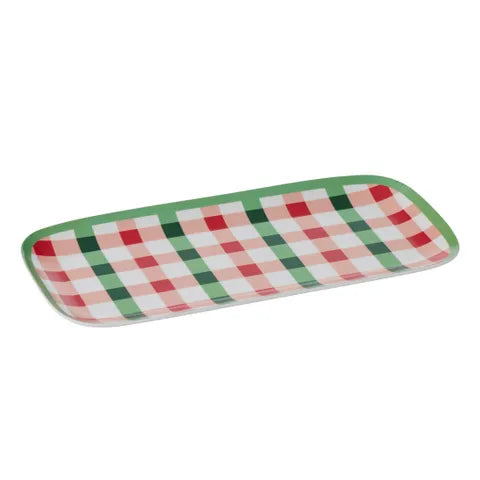 Plaid Melamine Platter | Multi