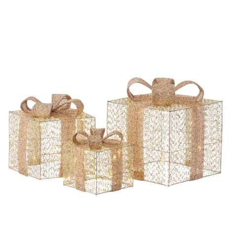 Gift Box LED Decoration | Gold