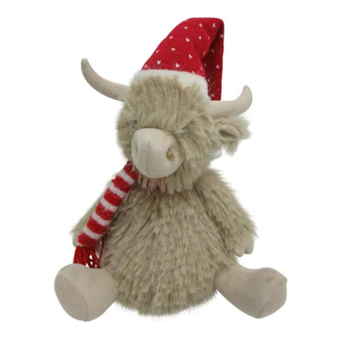 Merry Sitting Highland Cow | Natural