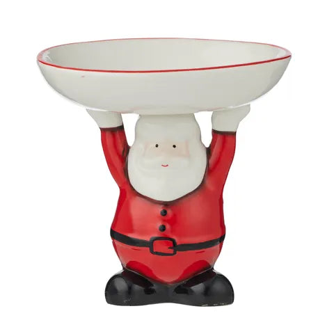 Kris Kringle Plate Ceramic Red
