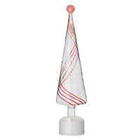 Spiraled Cone Tree Glass | Red/White