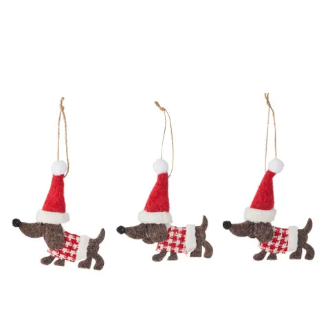 Houndstooth Dachshund Ornament Fabric